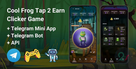 اسکریپت بازی مبتنی بر کلیک همراه با مینی گیم تلگرام + API + ربات CoolFrog