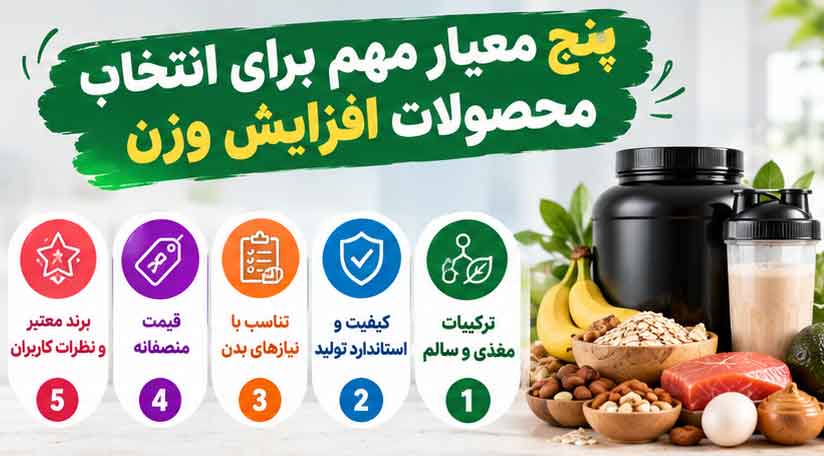 پنج معیار مهم برای انتخاب محصولات افزایش وزن